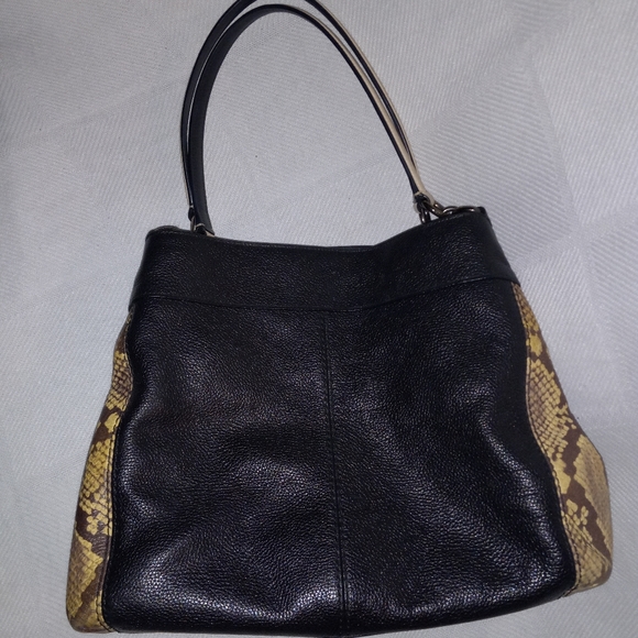 AUTHENTIC COACH Snakeskin Embossed Lexy Hobo Leather Shoulder Bag - Picture 4 of 10